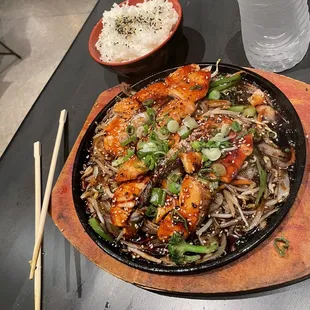Salmon Teriyaki Hot Plate.