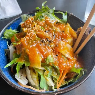 House Salad w/Ginger Dressing. Not your average ginger salad.