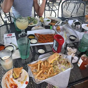 a table full of food
