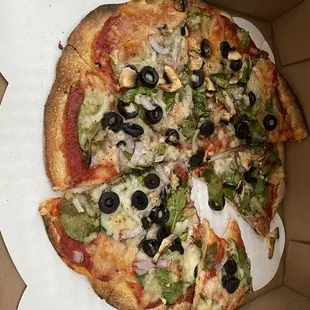 90 calories per slice Burner pizza vegan