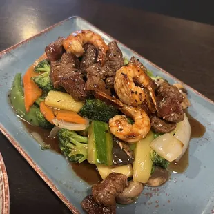 Steak hibachi, add shrimp