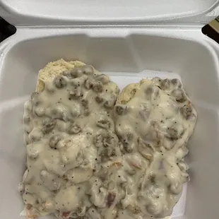 This was absolutely YUMMY! A 2 biscuit and gravy portion. So filling and flavorful!