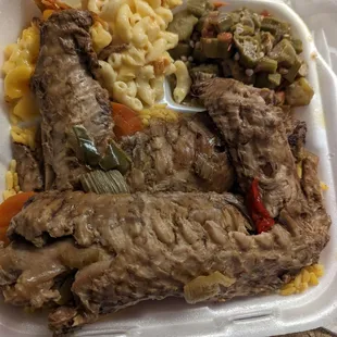 Roasted Turkey Wings Okra and Tomatoes  Macaroni &amp; Cheese