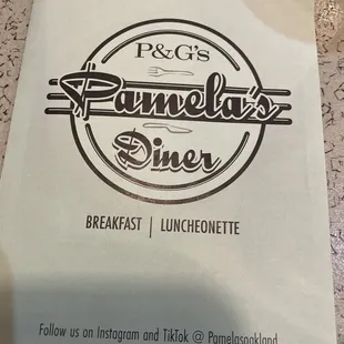 Pamela's menu