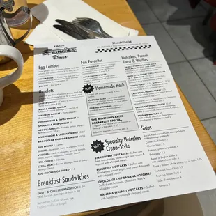 menu