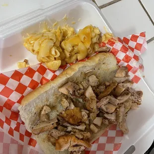 Full order of the chicken sandwich and Mac N Cheese