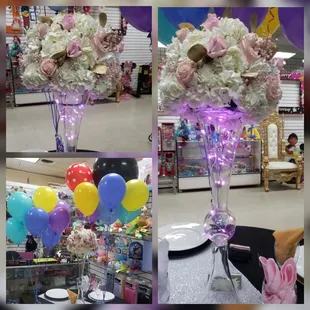 Centerpieces, freshflowers, backdrops, Draping, Linen and More...