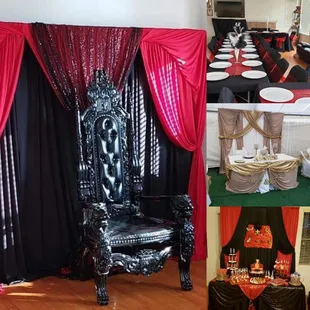 We have chinaware, silverware, LINEN, DRAPING AND MUCH MORE