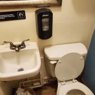 The bathroom was closet-size