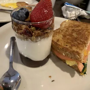 Mel's Breakfast Melt (half of it because I was hungry!) and Parfait