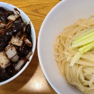 Black Bean noodles sauce on side