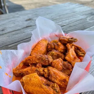  a basket of chicken wings