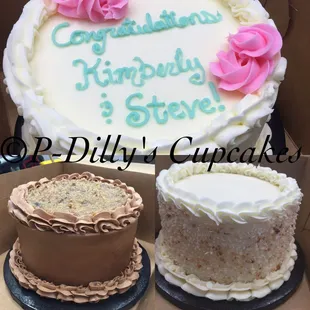 three cakes in a box