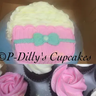 Sparkly cupcakes with matching cupcake smash cake