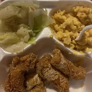 Non seasoned soft fish no flavor watery macaroni and water flavor cabbage