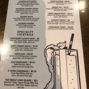 menu