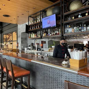  a man behind the bar