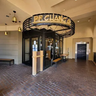  the entrance to the restaurant