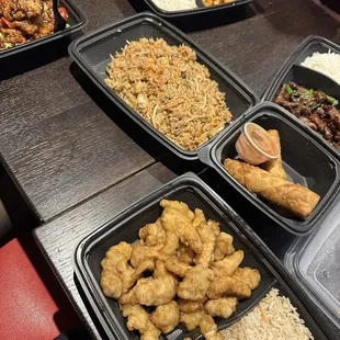 All delicious and flavorful: Pork Egg Rolls 2 Count, Chang's Spicy Chicken, Crispy Honey Chicken, Sesame Chicken Sesame