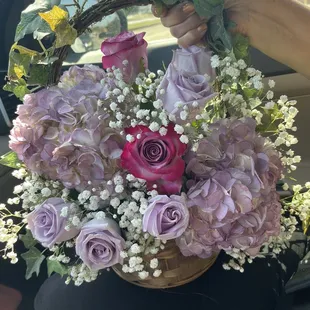 Only 2 big darker pink roses