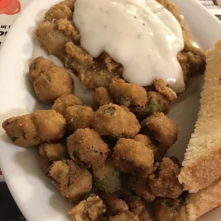 Country Fried Steak Dinner with Okra