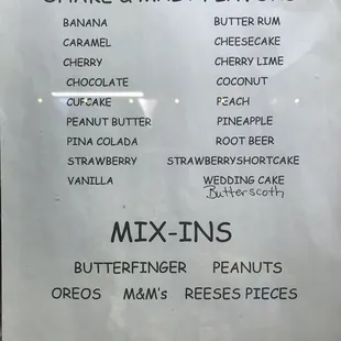 Shakes, Malts and mix-ins