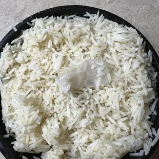 Piece of paper in Basmati Rice
