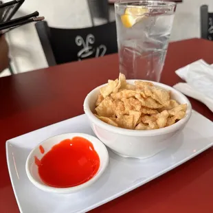 Wonton chips (complimentary!)