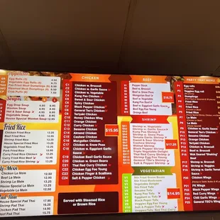 the menu