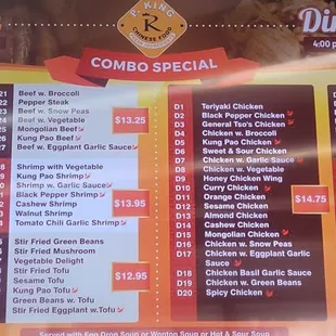 Complete menu