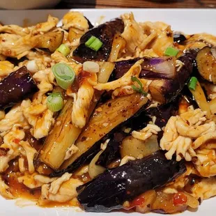 Chinese Eggplant and Chicken in Garlic Sauce