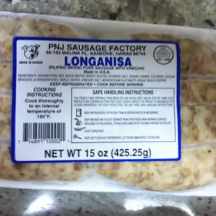 Their vinegar longanisa &amp; their hamonado longanisa are my favorites. Their sausage is less fat than others out there.