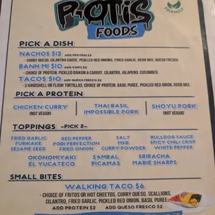menu