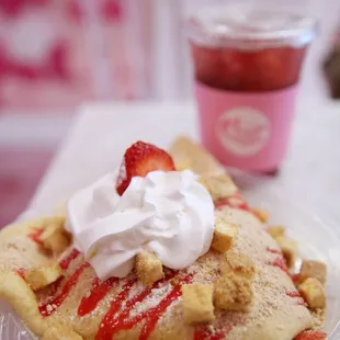 Strawberry Cheesecake + a scoop of Vanilla Ice Cream + Wild Berry Hibiscus Iced Tea