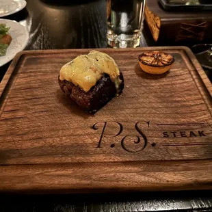 Denver steak with Stilton and half Caesar