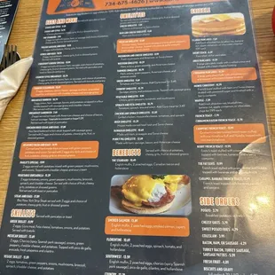 menu, bagels