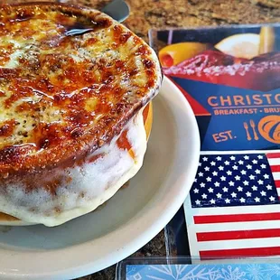 Famous Crock French Onion Soup OMG best in Metro Detroit a must try