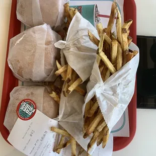 Cheeseburgers and fries