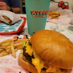 Double cheeseburger with grilled onions... YUM!