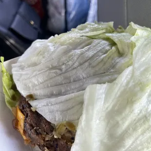 Veggie burger, lettuce wrap