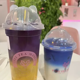 Blue Pea longan tea and rice milk