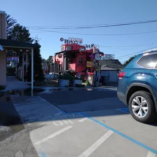 a car parked in a parking lot