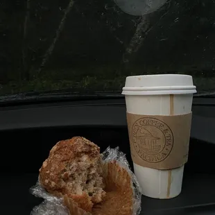 Carrot muffin and dirty chai with oat milk