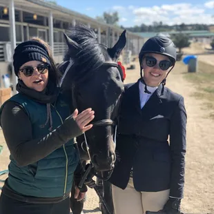Blue on Black and Callan picking up a second place at their second horse show!