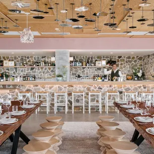 Indoor Bar with Community Tables