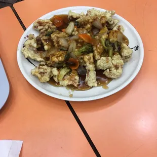 a plate of food on a table