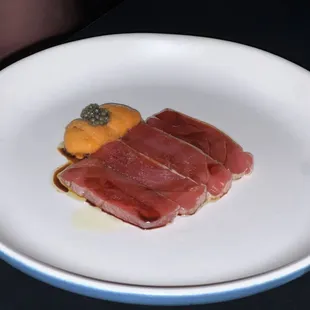 Bluefin tuna with uni &amp; caviar