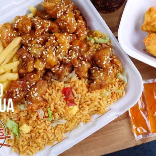  meal in a styrofoam container