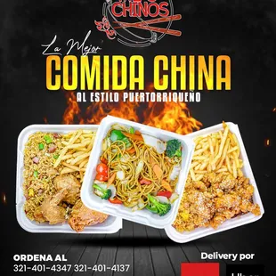 two take out containers of food