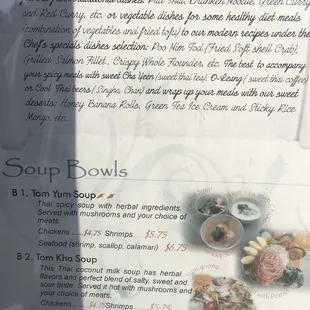 Soup Menu